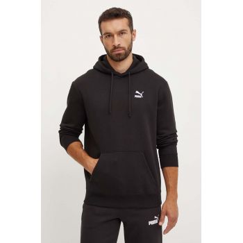 Puma bluza Classics barbati, culoarea negru, cu glugă, cu imprimeu, 535596