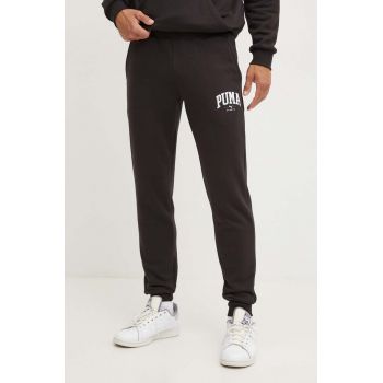 Puma pantaloni de trening culoarea negru, cu imprimeu, 681800