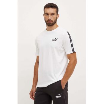 Puma tricou din bumbac barbati, culoarea alb, cu imprimeu, 847382