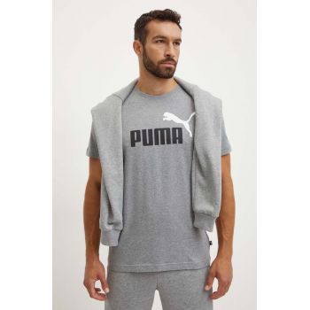 Puma tricou din bumbac barbati, culoarea gri, cu imprimeu, 847382