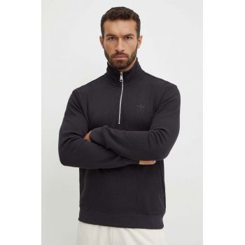 adidas Originals bluză Essential bărbați, culoarea negru, uni, IW5807