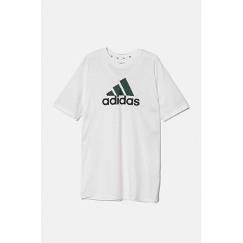 adidas tricou de bumbac pentru copii U BL 2 TEE culoarea alb, cu imprimeu, JF8743