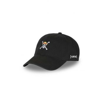 Capslab șapcă de baseball din bumbac x One Piece culoarea negru, cu imprimeu, CL/OP3/1/CD/SKU