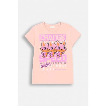 Coccodrillo tricou copii culoarea bej, EVERYDAY GIRL