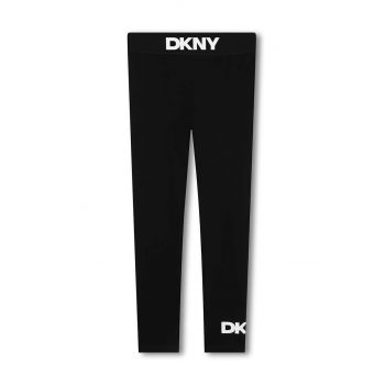 Dkny leggins copii culoarea negru, cu imprimeu, D60222