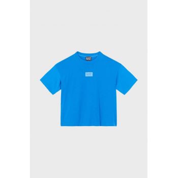 EA7 Emporio Armani tricou de bumbac pentru copii cu imprimeu, 6DBT58 BJ02Z