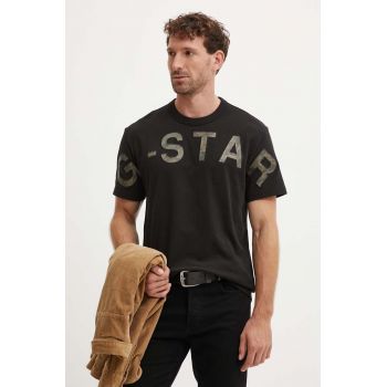 G-Star Raw tricou din bumbac barbati, culoarea negru, cu imprimeu, D25533-C336