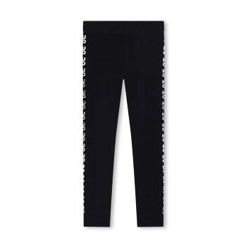 HUGO leggins copii culoarea negru, cu imprimeu, G00223