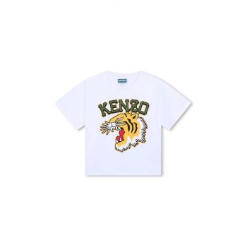 Kenzo Kids tricou de bumbac pentru copii culoarea alb, cu imprimeu, K60746