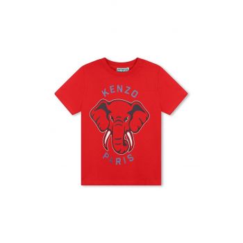 Kenzo Kids tricou de bumbac pentru copii culoarea rosu, cu imprimeu, K60748