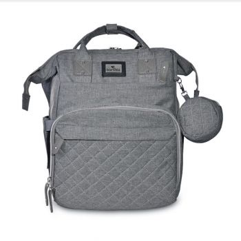 Rucsac pentru accesorii bebelusi cu multiple compartimente si buzunar izoterm Danny Grey