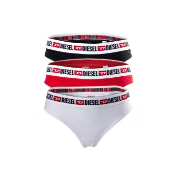 Set de chiloti tanga cu banda logo in talie UFST-Stars 1743 - 3 perechi