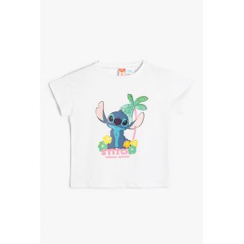 Tricou de bumbac cu imprimeu Stitch