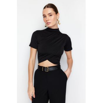 Bluza crop cu maneci scurte