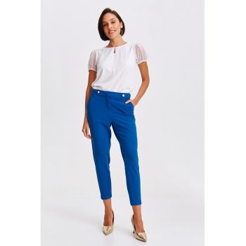 Pantaloni crop cu croiala conica