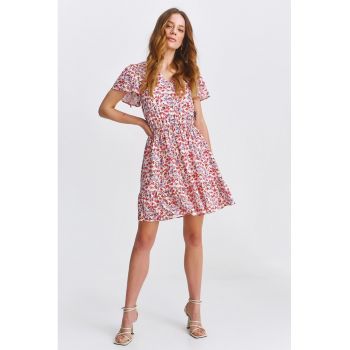 Rochie mini evazata cu model floral