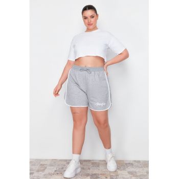 Pantaloni scurti cu talie ajustabila Plus Size