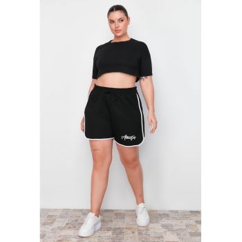 Pantaloni scurti cu talie ajustabila Plus Size