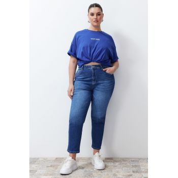 Blugi mom fit plus size slim fit