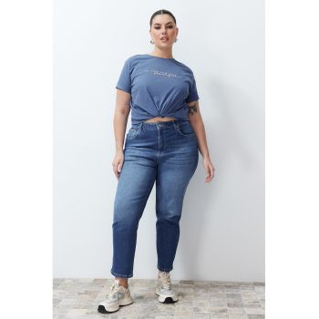 Blugi mom fit plus size slim fit