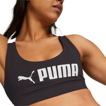 Bustiera femei Puma Mid Impact Fit Bra Black 52219201