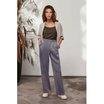 Pantaloni drepti cu talie inalta 77401