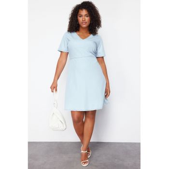 Rochie plus size din amestec de lyocell