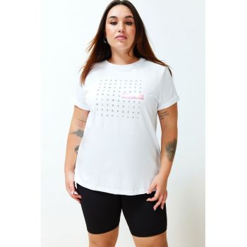 Tricou plus size cu text