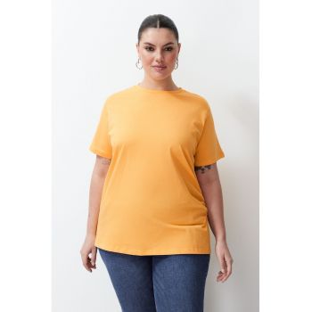 Tricou plus size cu volane