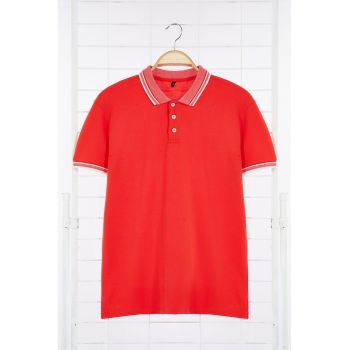 Tricou polo cu guler contrastant