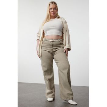 Blugi plus size cu talie inalta