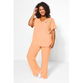 Bluza plus size cu decolteu in V