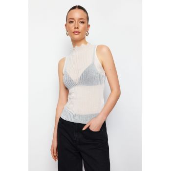 Bluza semi-transparenta fara maneci