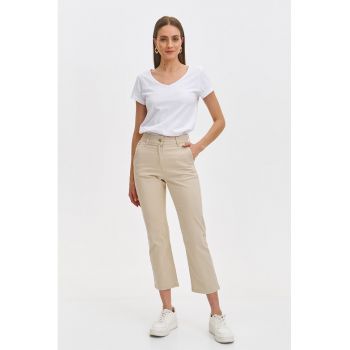 Pantaloni crop din bumbac