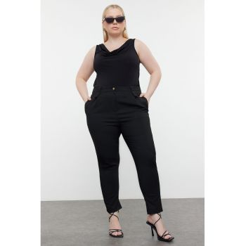 Pantaloni plus size cu buzunare laterale