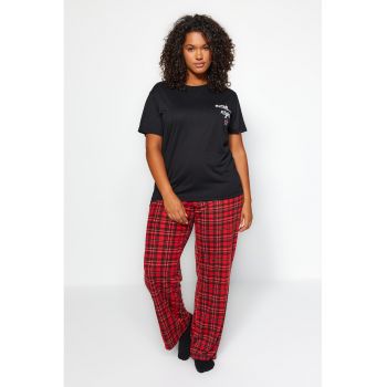 Pijama plus size cu imprimeu