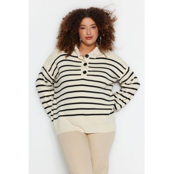 Pulover plus size in dungi - cu maneci cazute