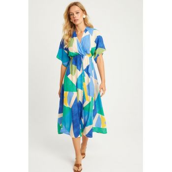 Rochie evazata cu imprimeu geometric