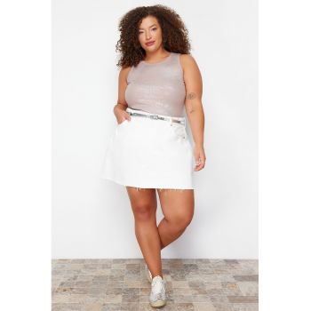 Top plus size cu aspect metalizat