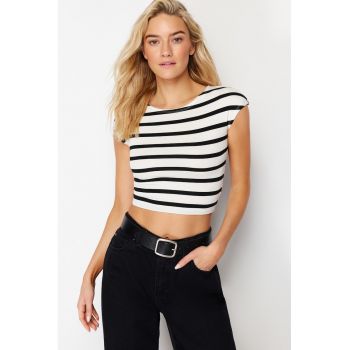 Tricou crop din viscoza