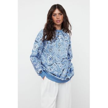 Bluza de trneing relaxed fit cu imprimeu paisley