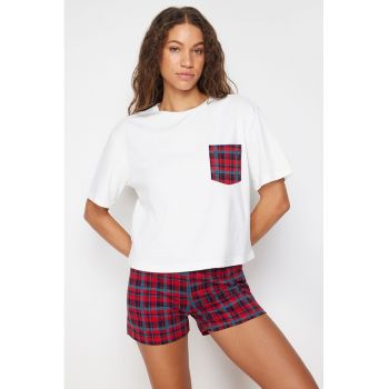 - Pijama scurta cu motive cu model tartan