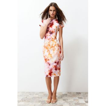 Rochie midi bodycon cu imprimeu tie-dye