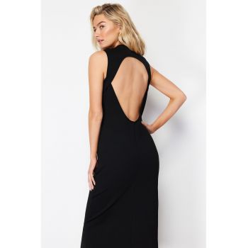 Rochie midi cu croiala creion si spate decupat