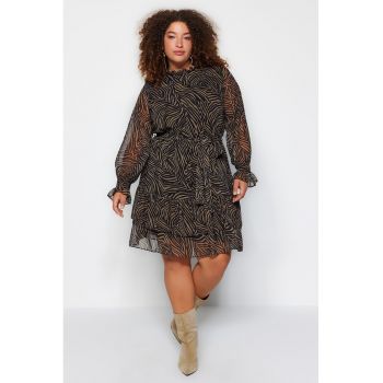 Rochie mini cu imprimeu Plus Size