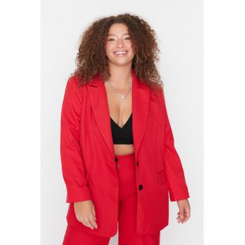 Sacou plus size cu revere decupate