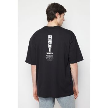 Tricou cu imprimeu si maneci cazute