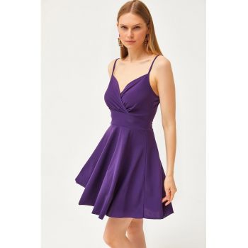 Rochie evazata cu model uni