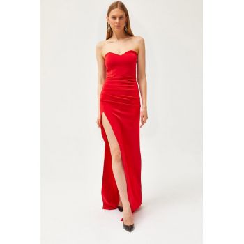 Rochie maxi cu slit lateral