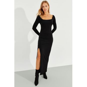 Rochie maxi cu slit lateral